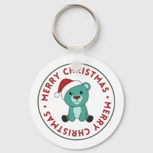 Porte-clés Ours colorés Joyeux Noël Animaux d'hiver Ours