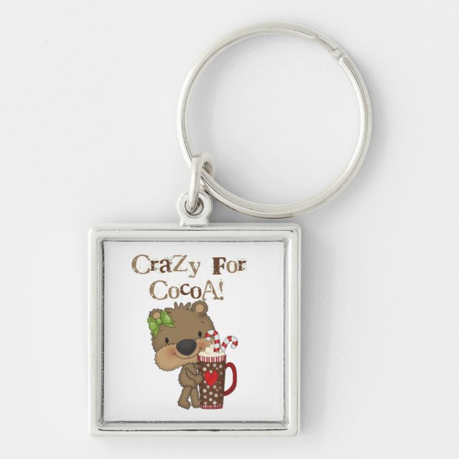 Porte-clés Ours de fille fou pour le cacao (Devant)