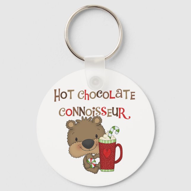 Porte-clés Ours de garçon de connaisseur de chocolat chaud (Recto)