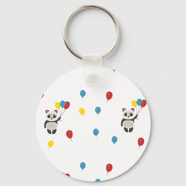 Porte-clés Ours de panda blanc ballons (Recto)