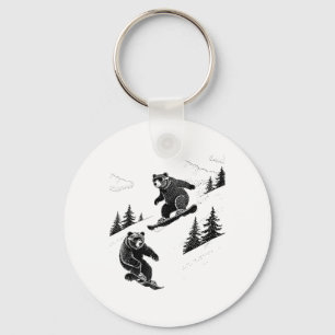 Porte-clés Ours de snowboard, Hiversports drôles, Piste de sk