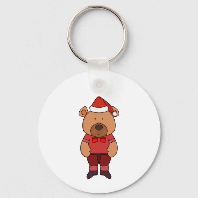 Porte-clés Ours doux de père Noël (Recto)