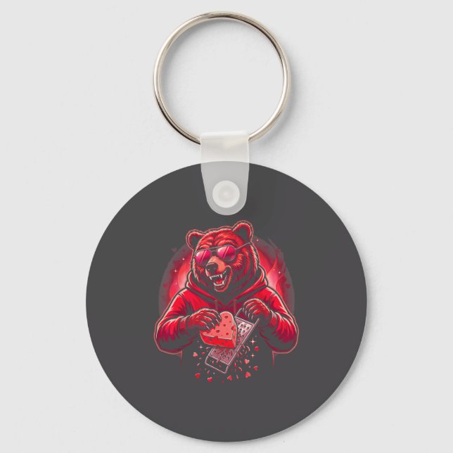 Porte-clés Ours Drôle Avec Chapeau Râpe À Fromage Saint-Valen (Recto)