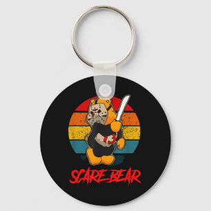 Porte-clés Ours effrayant Ours d'horreur avec couteau Hallowe