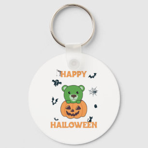 Porte-clés Ours En Citrouille Doux Ours Joyeux Halloween