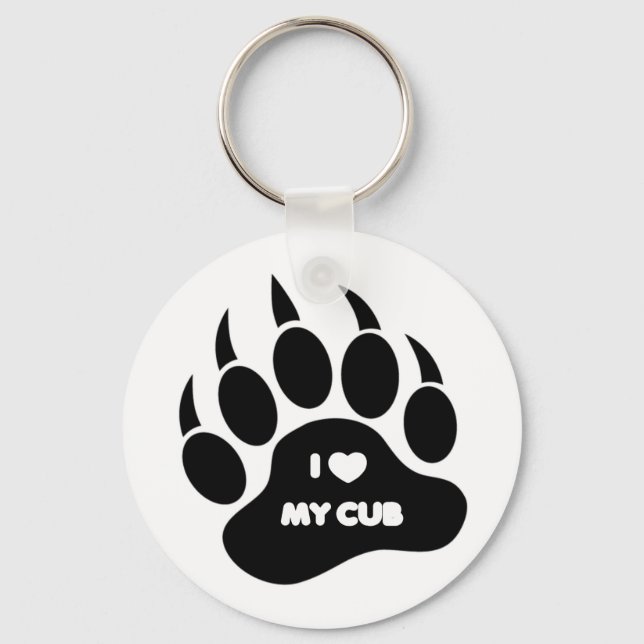 Porte-clés Ours gai J'ai coeur mon bébé Ours paw (Recto)