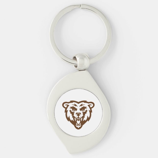 Porte-clés Ours Grizzli Brown Rustique Bois Folk Animaux (Devant)