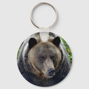 Porte-clés Ours Grizzly de près