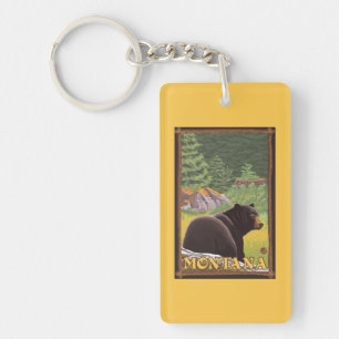 Porte-clés Ours noir dans la forêt - Montana