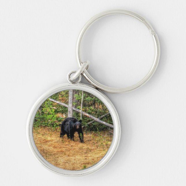 Porte-clés Ours Noir Sauvage & Yukon Forest Photo Art (Devant)