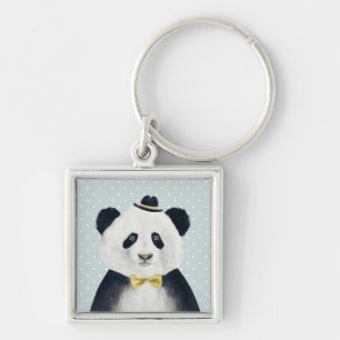 Porte-clés Ours panda d'aquarelle