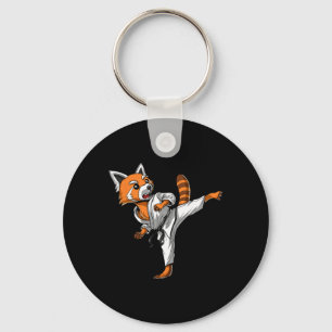 Porte-clés Ours Panda Rouge Karaté Arts Martiaux Kickboxing J