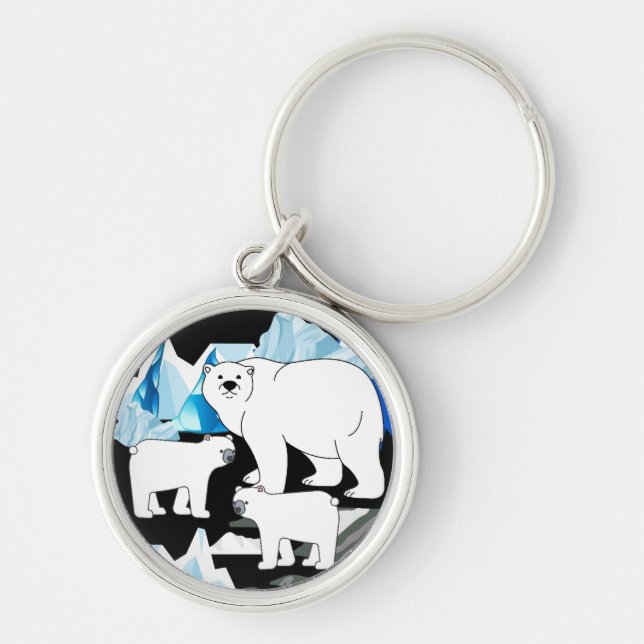 Porte-clés Ours Polaire Et Cubes (Devant)
