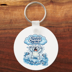 Porte-clés Ours Polaire Kawaii Le Changement Climatique Est R