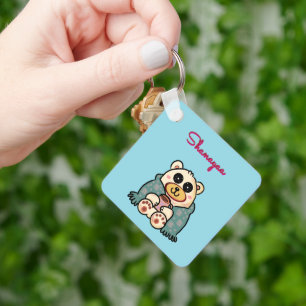 Porte-clés Ours polaire mignon personnalisé et sur mesure