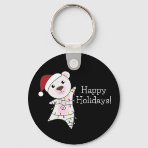 Porte-clés Ours polaire Noël Neige hiver Animaux Polar Key