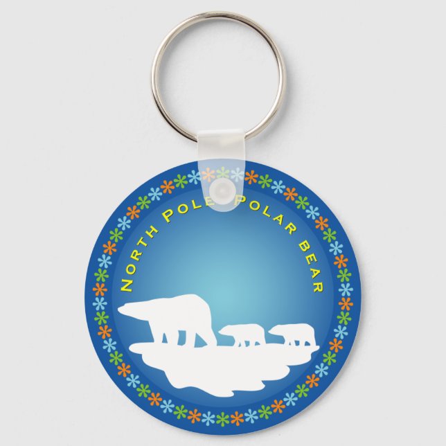 Porte-clés Ours polaire sur glace (Recto)