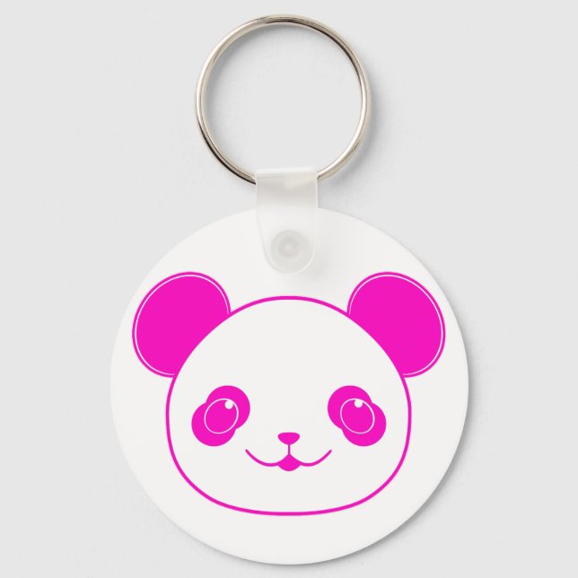 Porte-clés Ours rose Kawaii Panda (Recto)