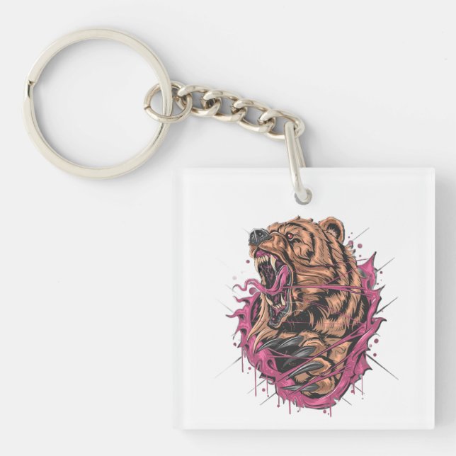 Porte-clés Ours Rugissant  (Devant)