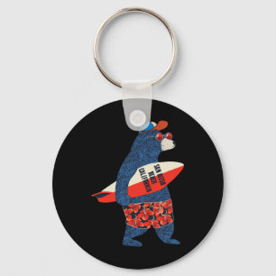 Porte-clés Ours surfant sur la plage de San Diego Californie