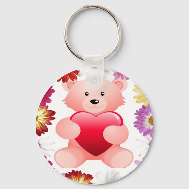 Porte-clés ourson rose (Recto)