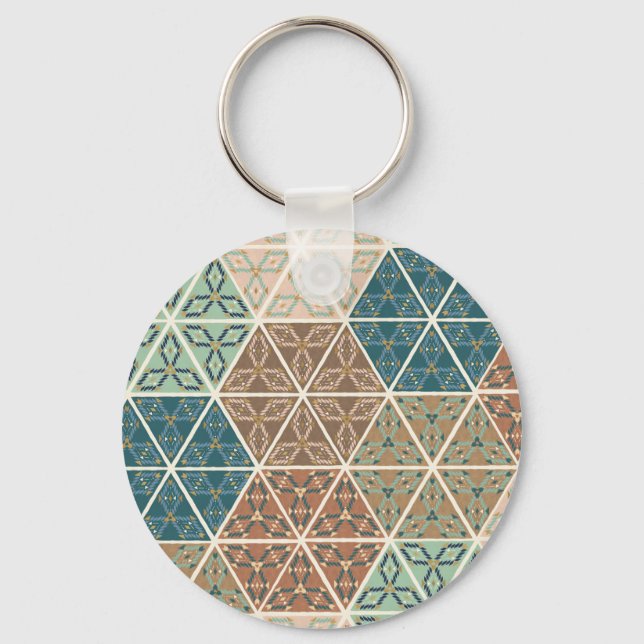 Porte-clés Outdoor | Blue & Green Tribal Pattern (Recto)