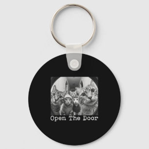 Porte-clés Ouvrez la porte gang des chats vintage drôles de c