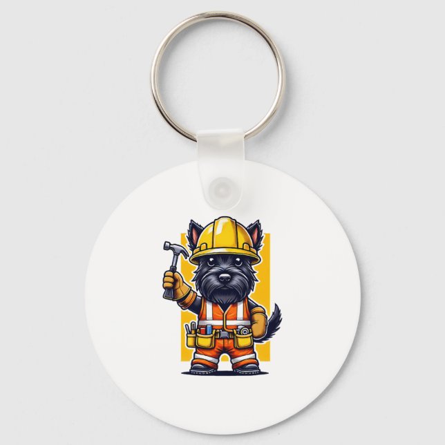 Porte-clés Ouvrier du bâtiment Scottish Terrier (Recto)