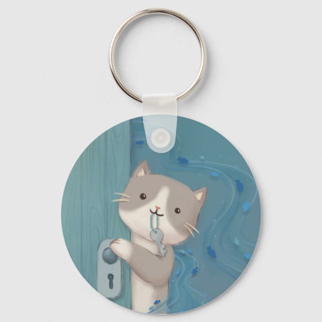 Porte-clés Ouvrir : Chat avec clé (Recto)