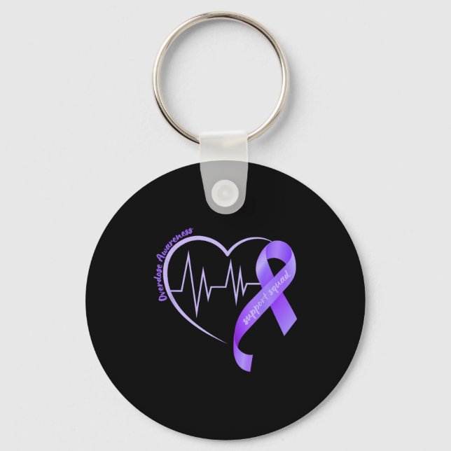 Porte-clés Overdose Awareness Month Purple Ribbon Heart Suprt (Recto)