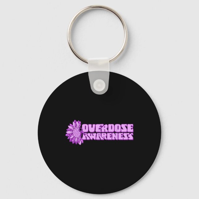 Porte-clés Overdose Awareness Purple Ribbon Drug Addiction 32 (Recto)