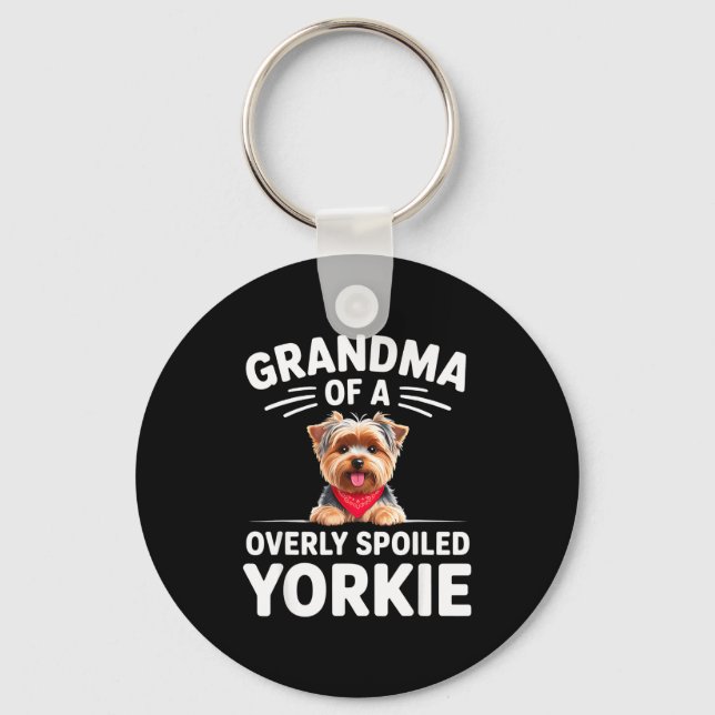 Porte-clés Overly Siled Yorkie Grandma Design  (Recto)