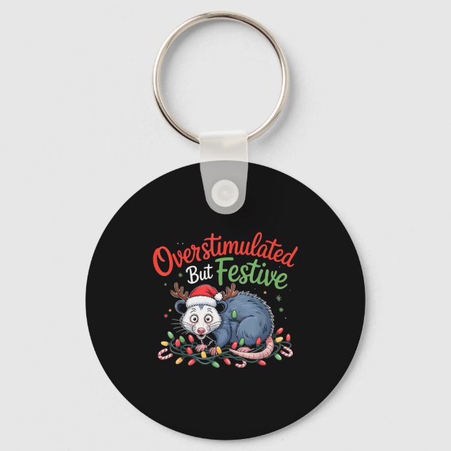 Porte-clés Overstimulated But Festive Funny Christmas Ossum U (Recto)