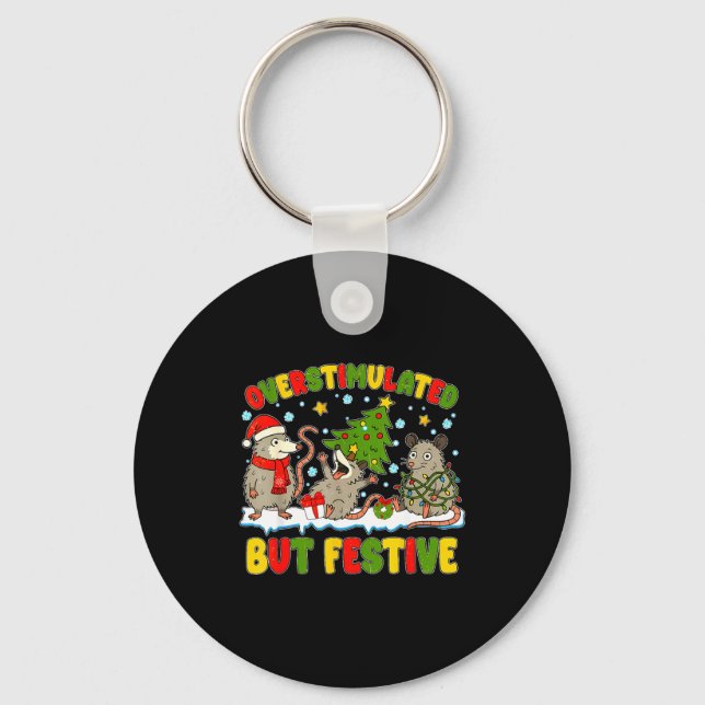 Porte-clés Overstimulated But Festive Ossum Ugly Sweater Chri (Recto)