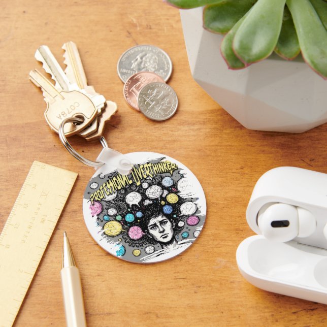 Porte-clés overthinker funny design (Bureau)