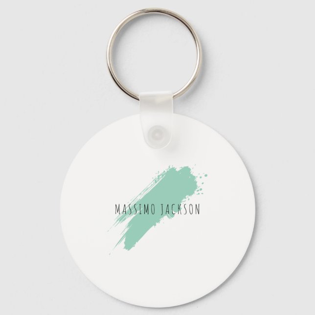 Porte-clés Own Name Decorative Chic Plain Simple Blue White (Recto)