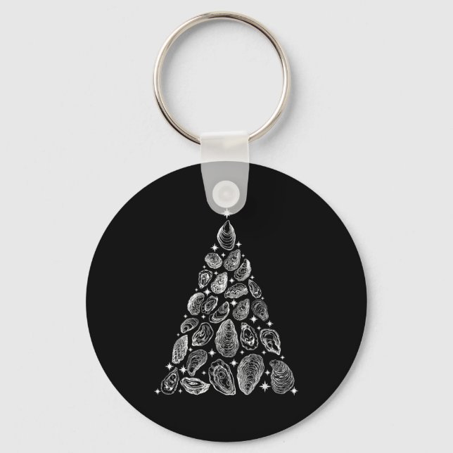 Porte-clés Oyster Christmas Tree Seafood Shellfish Holiday Be (Recto)