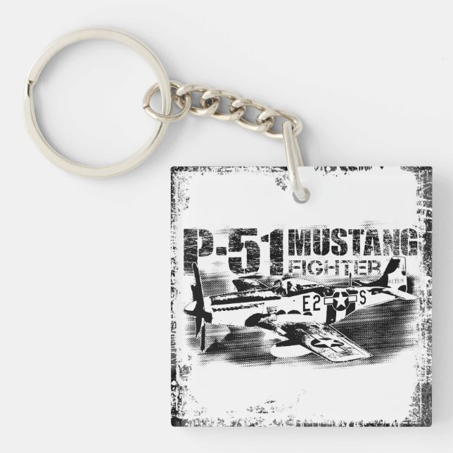 Porte-clés P-51 Carré de Mustang (double face) Porte - clé (Devant)