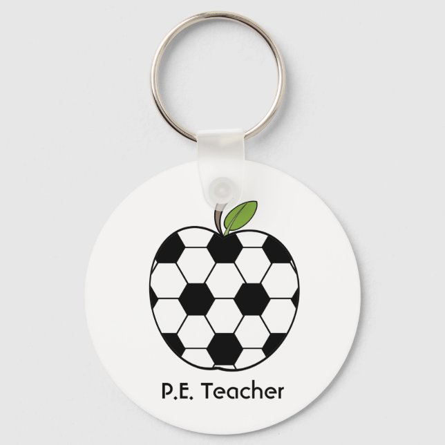 Porte-clés P.E. Teacher Keychain - Soccer Ball Apple (Recto)