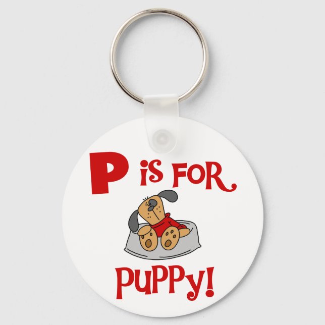 Porte-clés P est pour Puppy Tshirts and Gifts (Recto)