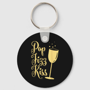 Porte-clés P Fizz Kiss Drôle Nouvel An Vin Champagne