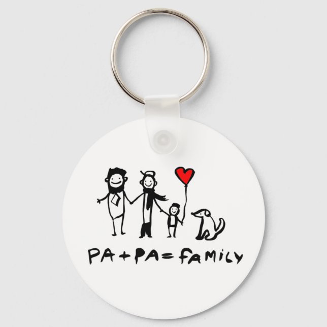 Porte-clés Pa + Pa = Famille (Recto)