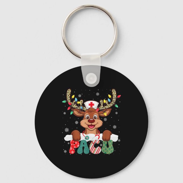 Porte-clés Pacu Nurse Reindeer Nurse Hat Christmas Light Wome (Recto)