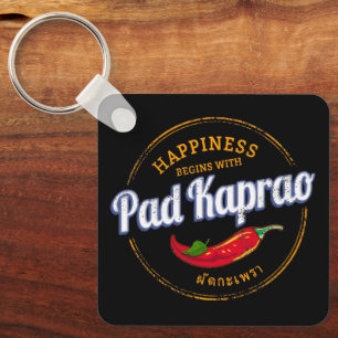 Porte-clés Pad Kaprao Chili Street Food Vintage Thaïlande