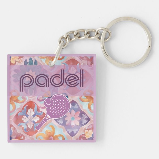 Porte-clés Padel – Vibrations de carreaux espagnol (Dos)
