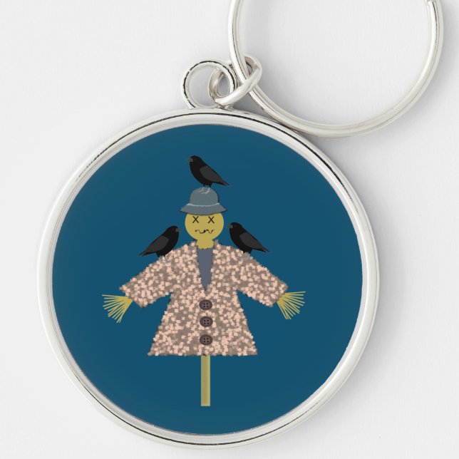 Porte-clés Paille d'Halloween Scarecrow et Ravens (Devant)