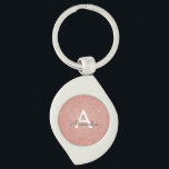Porte-clés Pailleté et scintillant monogramme or rose<br><div class="desc">Paillettes et scintillement faux or rose élégant porte-clés pour anniversaire ou enterrement de vie de jeune fille. Ces porte-clés pour mariage,  enterrement de vie de jeune fille ou fête d'anniversaire peuvent être personnalisés pour inclure votre initiale et prénom. Veuillez contacter le concepteur pour des articles assortis personnalisés.</div>