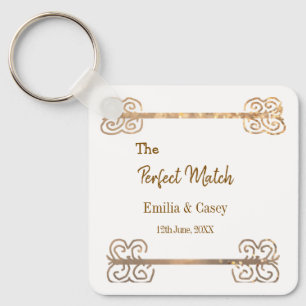 Porte-clés Pailletter vintage doré le couple parfait correspo