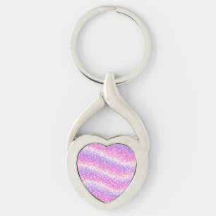 Porte-clés Paillettes rose et mauve Bling 
