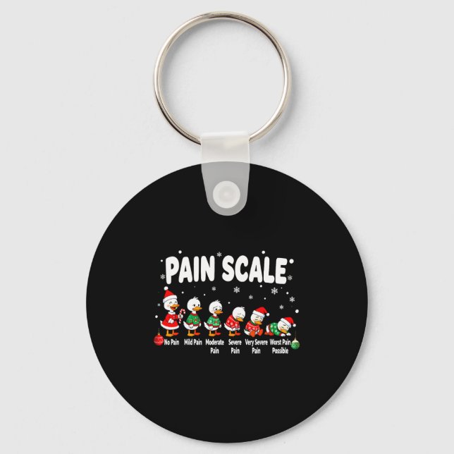 Porte-clés Pain Scale Cute Duck Christmas Nurse Triage Pain E (Recto)